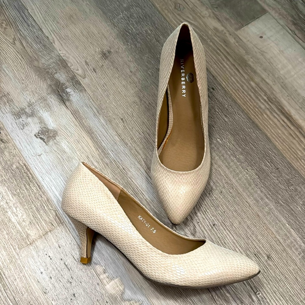 Tan low heels